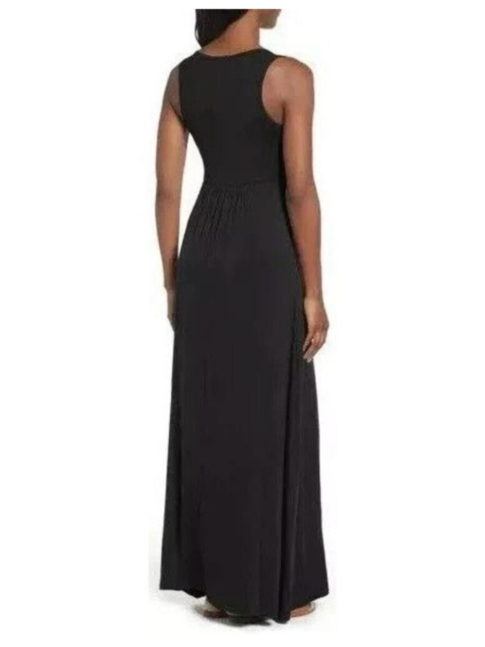 Minimalist Travel Maxi Dress Size Medium Loveappella Black Jersey Timeless Basic - Picture 3 of 9